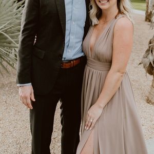 Taupe bridesmaid dress